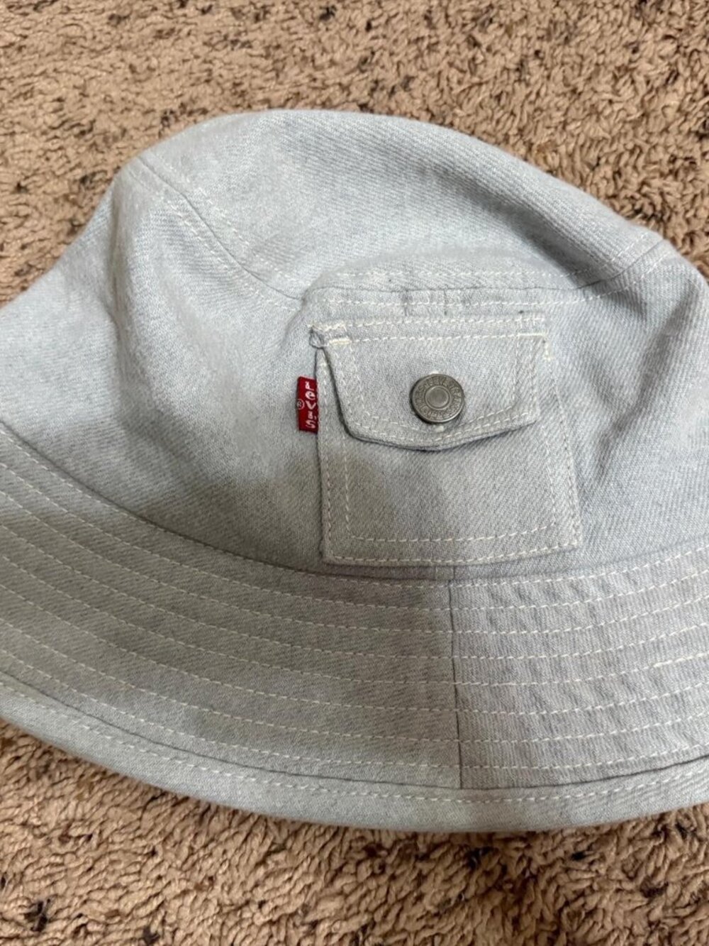 Levi's light blue “denim” bucket hat with side pocket